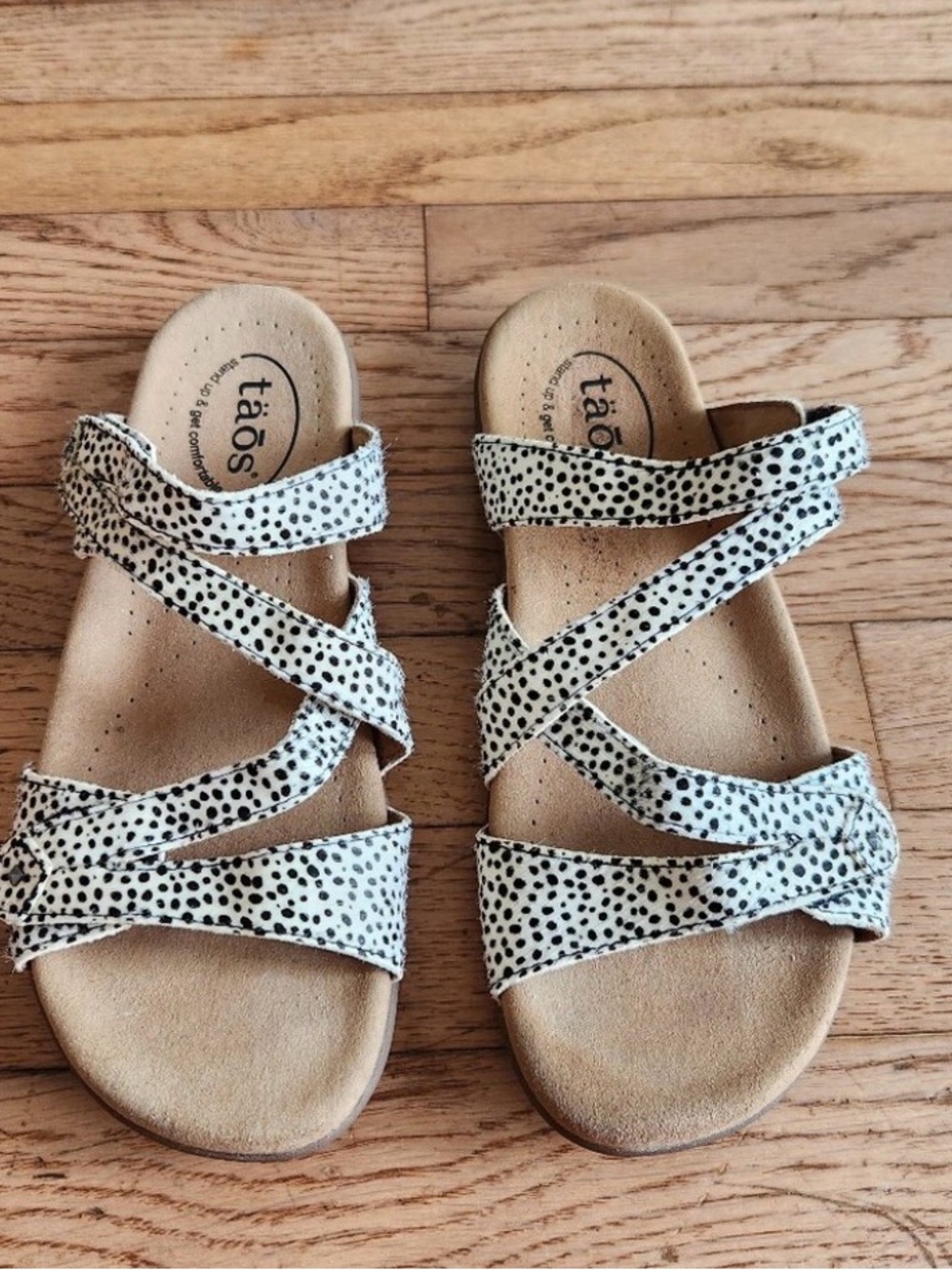 Taos Polka Dot Strappy Sandals - White & Black